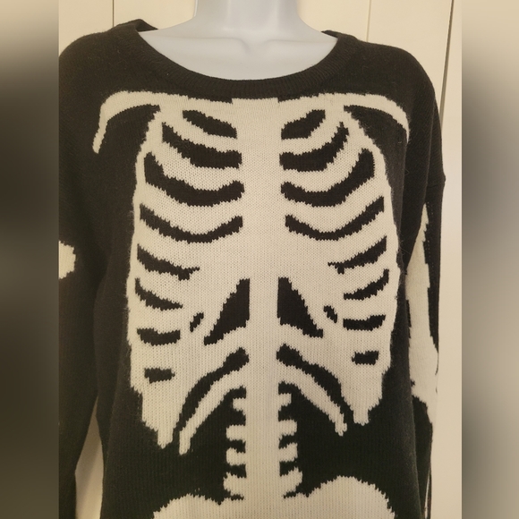 Rare Iron Fist Wishbone Intarsia Knit Skeleton Unisex Sweater - Picture 5 of 12